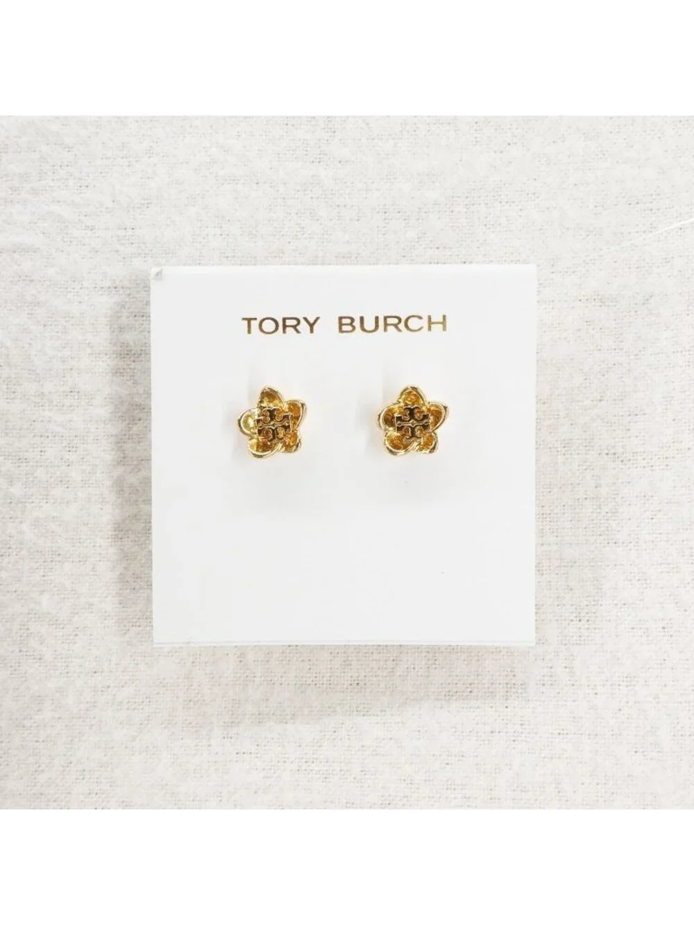 Tory Burch Flower Stud Earrings Gold OS